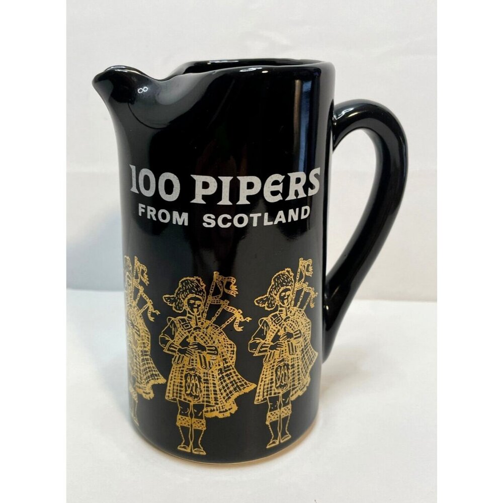 Seagram Scotch Whisky 100 Pipers from Scotland pitcher mug barware 6"